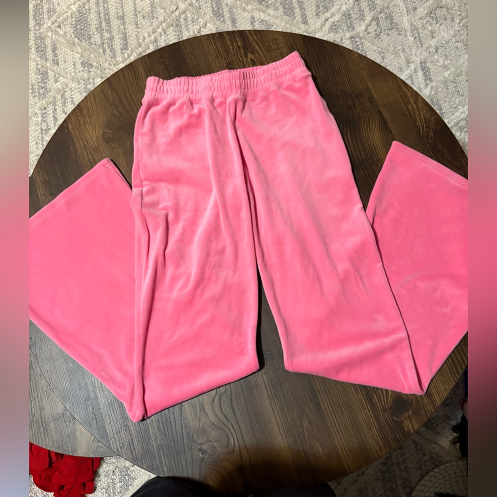 Pink Velour Hollister Flare Pants